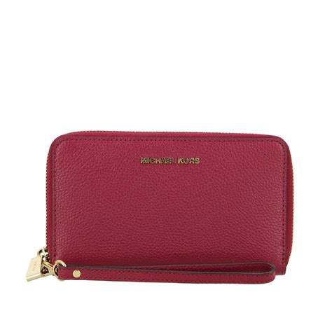 michael kors wallet with long strap|Michael Kors dark cherry wallet.